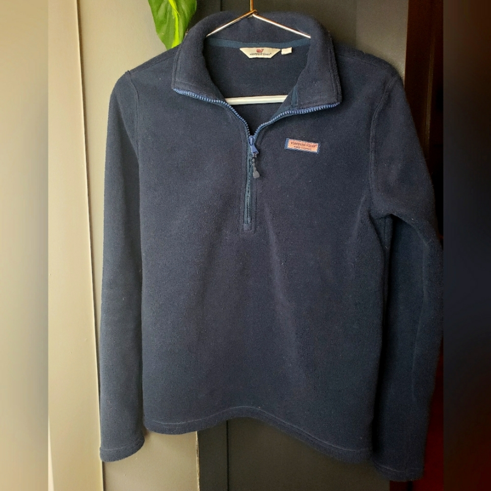 Vineyard vines Martha's Vineyard navy women fleece quarter zip pullover …